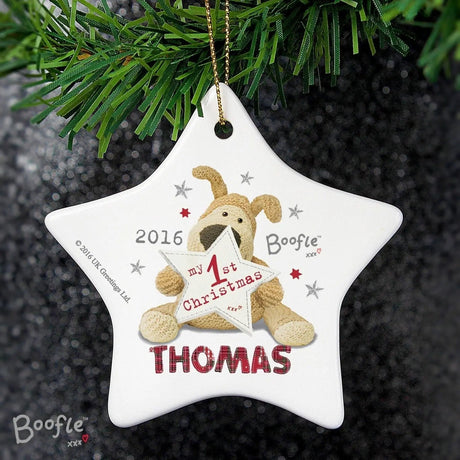 Personalised Boofle My 1st Christmas Star: 2 - Christmas Decorations By Boofle