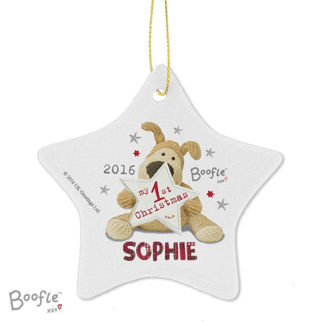 Personalised Boofle My 1st Christmas Star: 3 - Christmas Decorations By Boofle