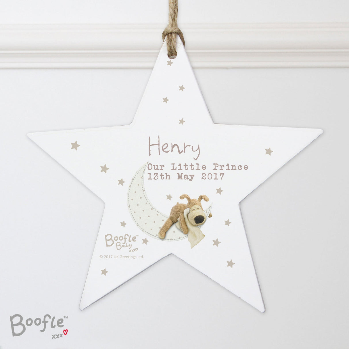 Personalised Boofle Baby Star Decoration: 6 - Decorations By Boofle