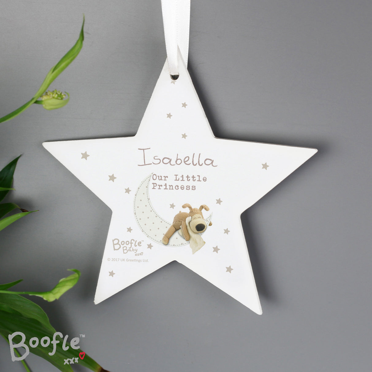 Personalised Boofle Baby Star Decoration: 2 - Decorations By Boofle