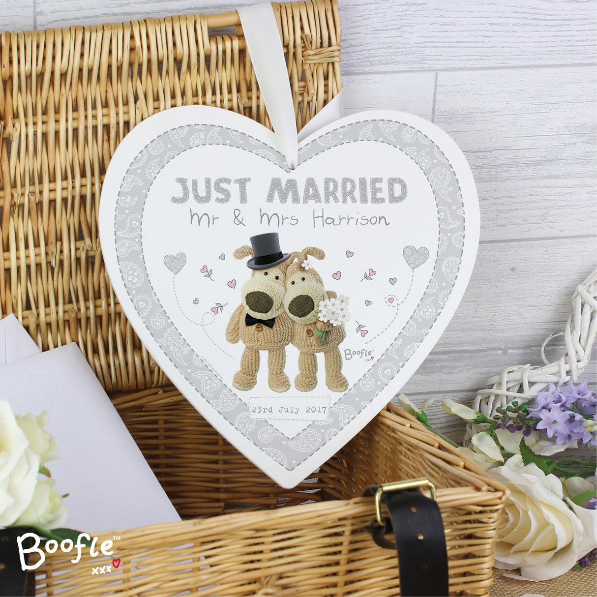 Personalised Boofle Wooden Heart Wedding Decoration: 1 - Decorations By Boofle