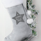 Personalised Silver Grey Luxury Christmas Stocking: 1 - Christmas Stockings By Gift Moments