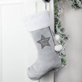 Personalised Silver Grey Luxury Christmas Stocking: 2 - Christmas Stockings By Gift Moments