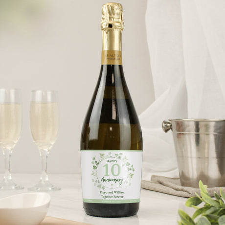 Personalised Botanical Anniversary Prosecco Bottle: 1 - Prosecco By Gift Moments