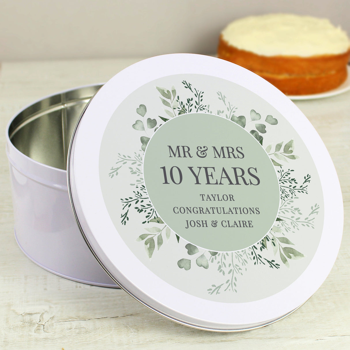 Personalised Botanical Cake Storage Tin: 3 - Storage By Gift Moments