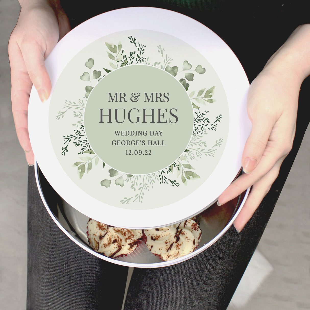 Personalised Botanical Cake Storage Tin: 2 - Storage By Gift Moments