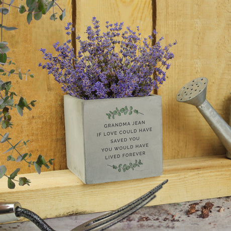 Personalised Botanical Concrete Plant Pot: 2 - Pots & Planters By Gift Moments