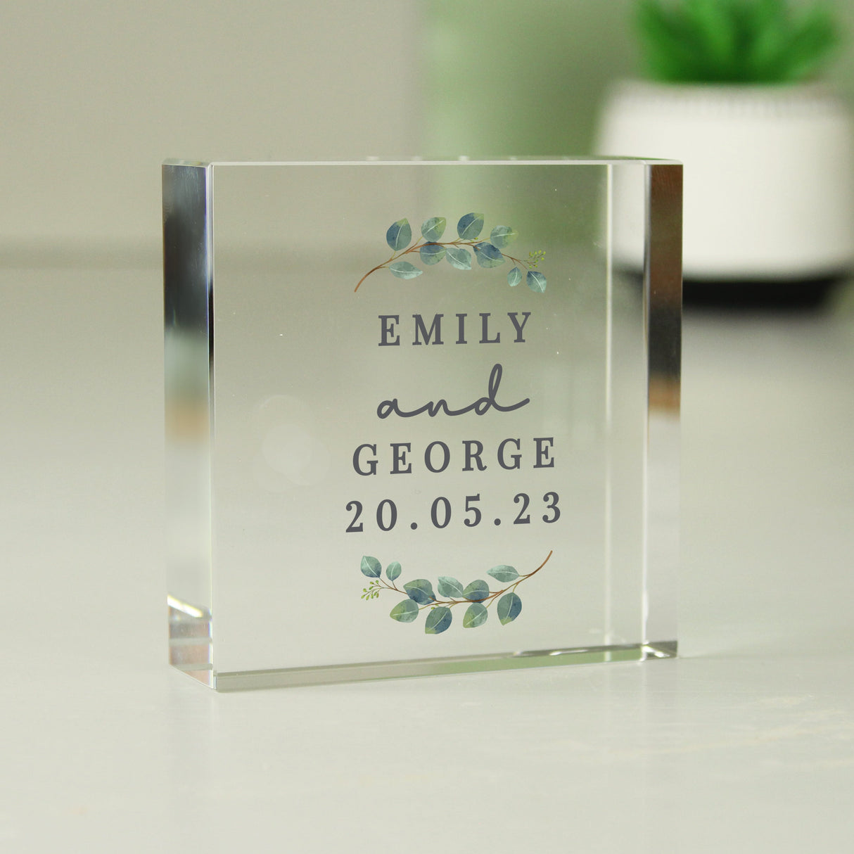 Personalised Botanical Crystal Token Gift: 1 - Crystal Tokens By Gift Moments