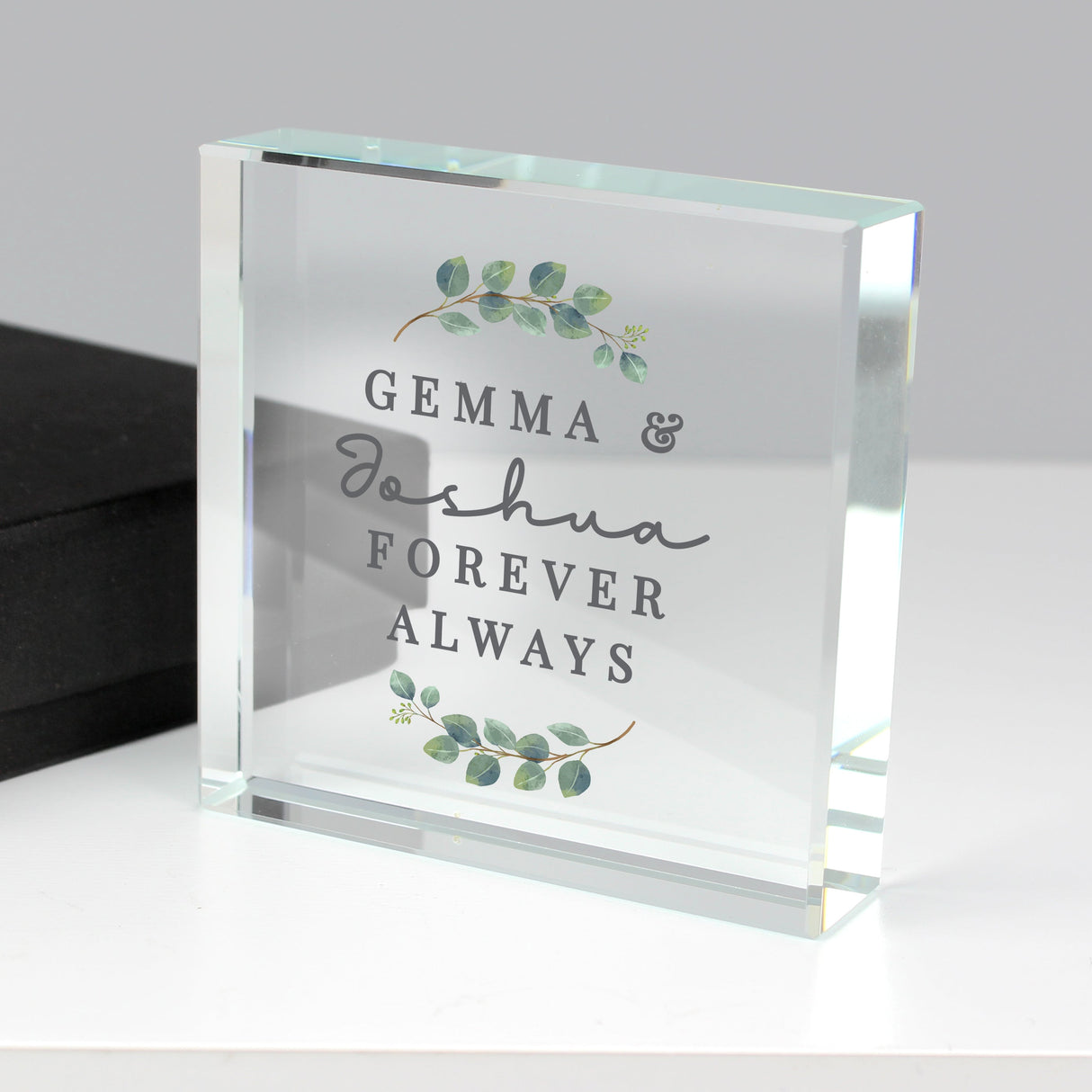 Personalised Botanical Crystal Token Gift: 2 - Crystal Tokens By Gift Moments