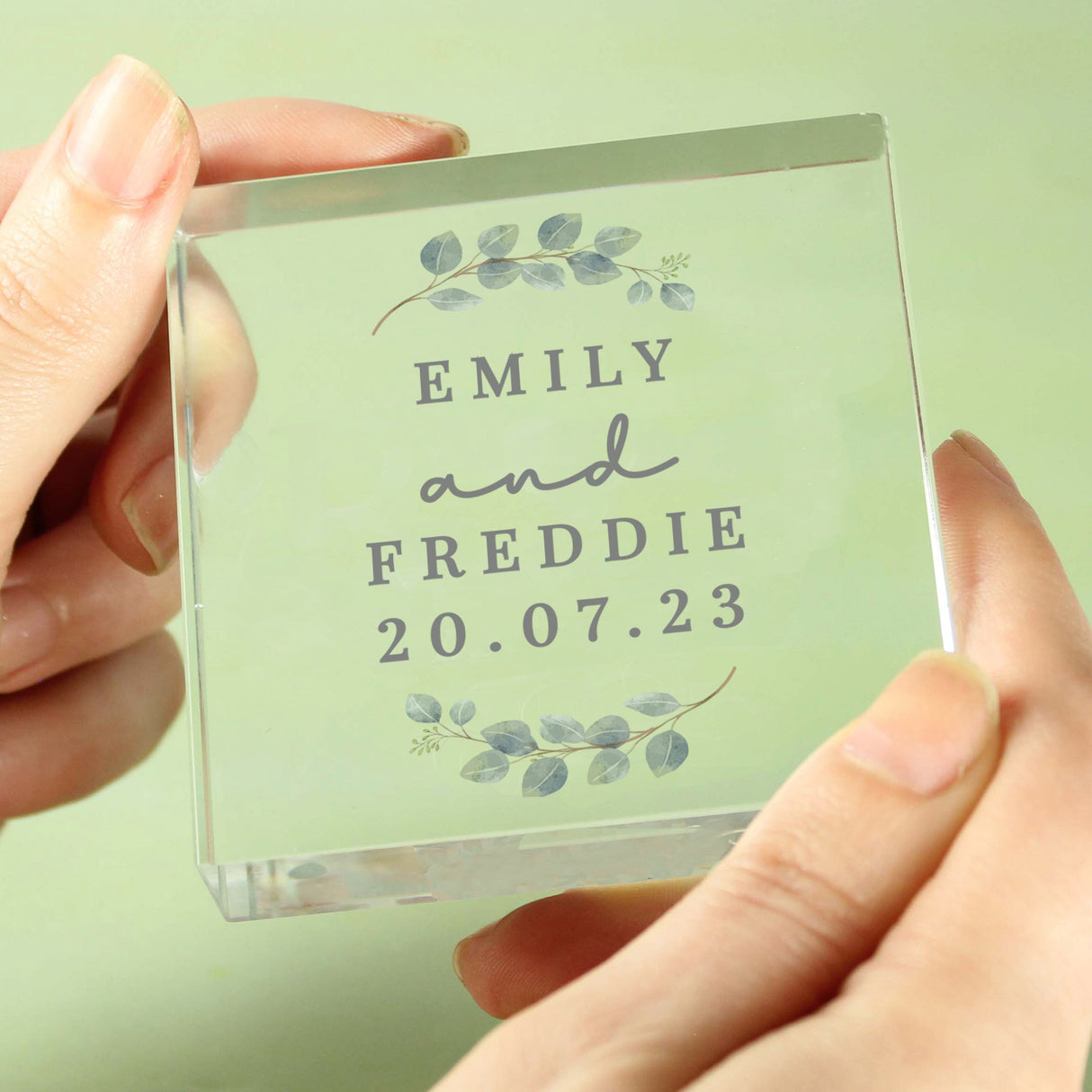 Personalised Botanical Crystal Token Gift: 6 - Crystal Tokens By Gift Moments