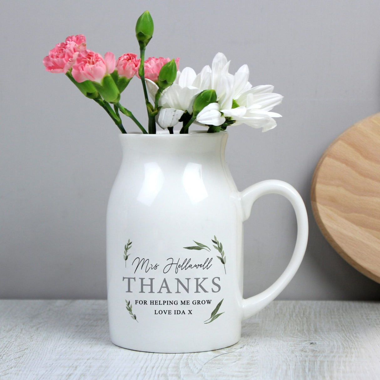 Personalised Botanical Flower Jug Vase: 1 - Vases By Gift Moments