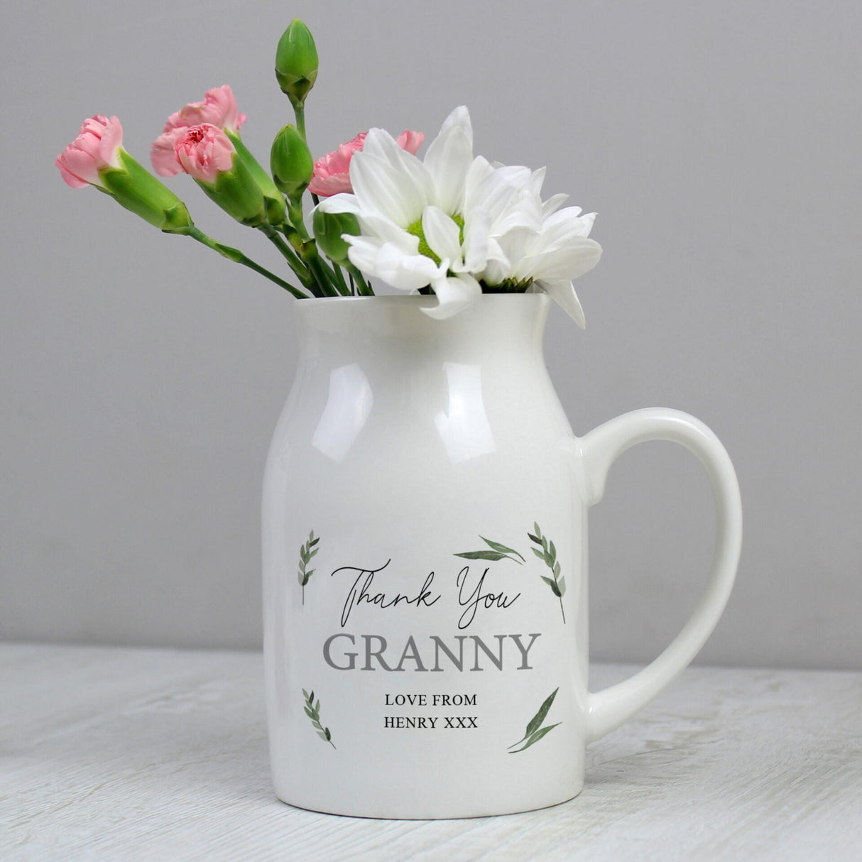 Personalised Botanical Flower Jug Vase: 4 - Vases By Gift Moments