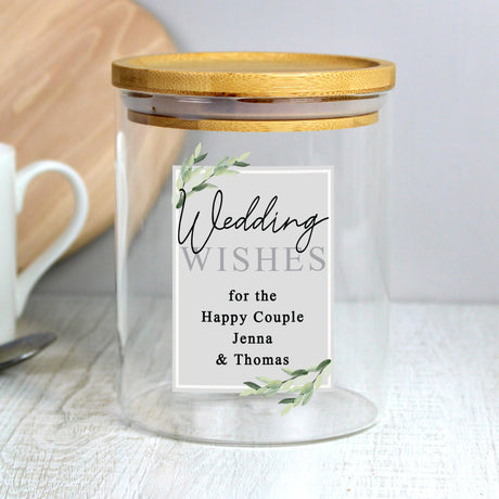 Personalised Botanical Glass Jar with Bamboo Lid: 4 - Storage By Gift Moments