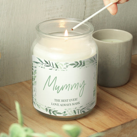 Personalised Botanical Vanilla Scented Candle: 3 - Candles By Gift Moments