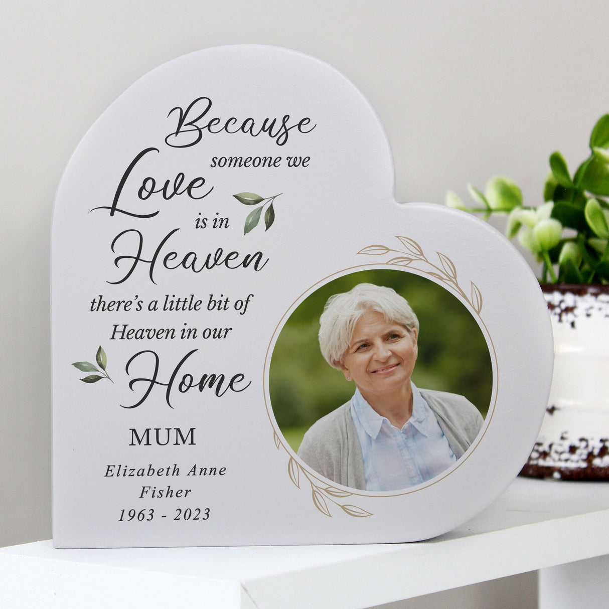 Personalised Botanical Memorial Heart Ornament: 3 - Ornaments By Gift Moments