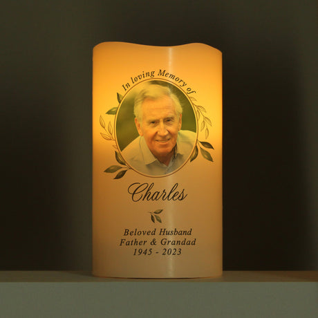 Personalised Botanical Memorial LED Candle: 1 - LED Lighting By Gift Moments