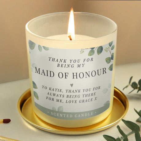 Personalised Botanical Candle for Wedding Party: 4 - Candles By Gift Moments