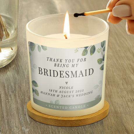 Personalised Botanical Candle for Wedding Party: 1 - Candles By Gift Moments