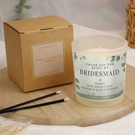 Personalised Botanical Candle for Wedding Party: 2 - Candles By Gift Moments