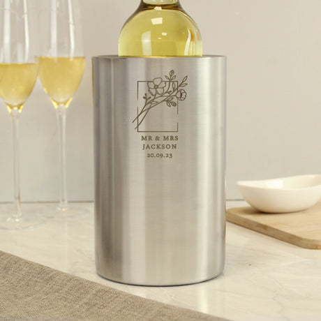 Personalised Stainless Steel Wine Cooler: 4 - Barware By Gift Moments