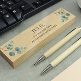 Personalised Eucalyptus Wooden Pen and Pencil Set: 7 - Pens & Pencils By Gift Moments