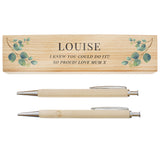 Personalised Eucalyptus Wooden Pen and Pencil Set: 5 - Pens & Pencils By Gift Moments