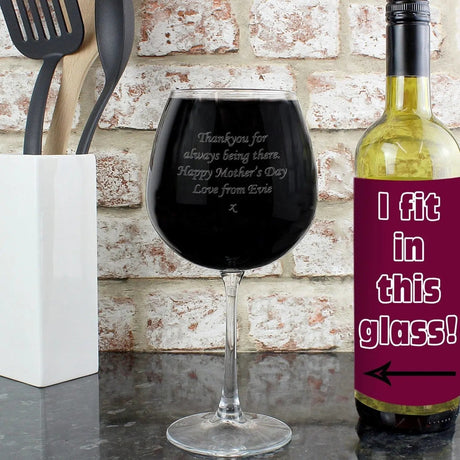 Personalised Wine Bottle Glass: 1 - Wine Glasses By Gift Moments