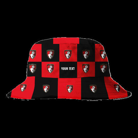 Personalised Bournemouth Chequered Summer Bucket Hat: 1 - Caps & Hats By Bournemouth