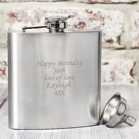 Personalised Stainless Steel Hip Flask in Box: 1 - Hip Flasks By Gift Moments