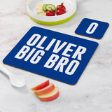 Personalised Bro Placemat & Coaster Set: 3 - Big Bro - Placemats By Gift Moments