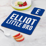 Personalised Bro Placemat & Coaster Set: 4 - Little Bro - Placemats By Gift Moments