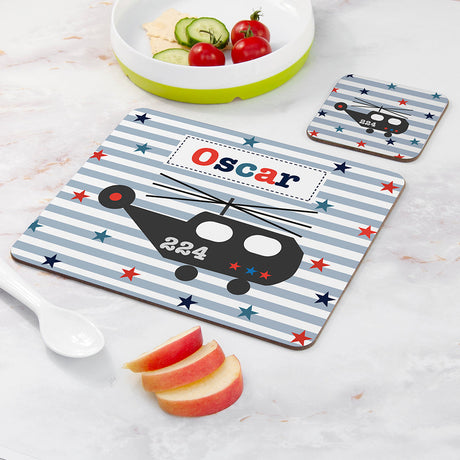 Personalised Boy’s Placemat and Coaster Set: 14 - Placemats By Gift Moments