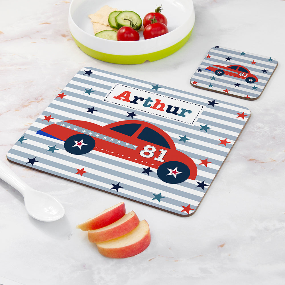 Personalised Boy’s Placemat and Coaster Set: 12 - Placemats By Gift Moments