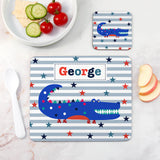 Personalised Boy’s Placemat and Coaster Set: 10 - Crocodile - Placemats By Gift Moments