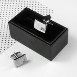 Personalised Brushed Silver Crystal Cufflinks: 3 - Cufflinks & Tie Slides By Gift Moments