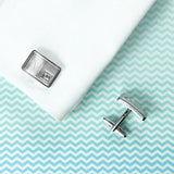 Personalised Brushed Silver Crystal Cufflinks: 5 - Cufflinks & Tie Slides By Gift Moments