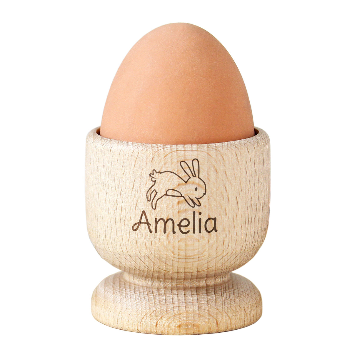 Personalised Bunny Wooden Egg Cup: 5 - Egg Cups By Gift Moments