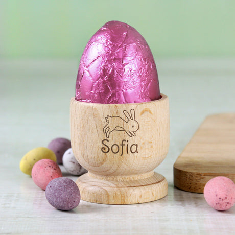 Personalised Bunny Wooden Egg Cup: 2 - Egg Cups By Gift Moments