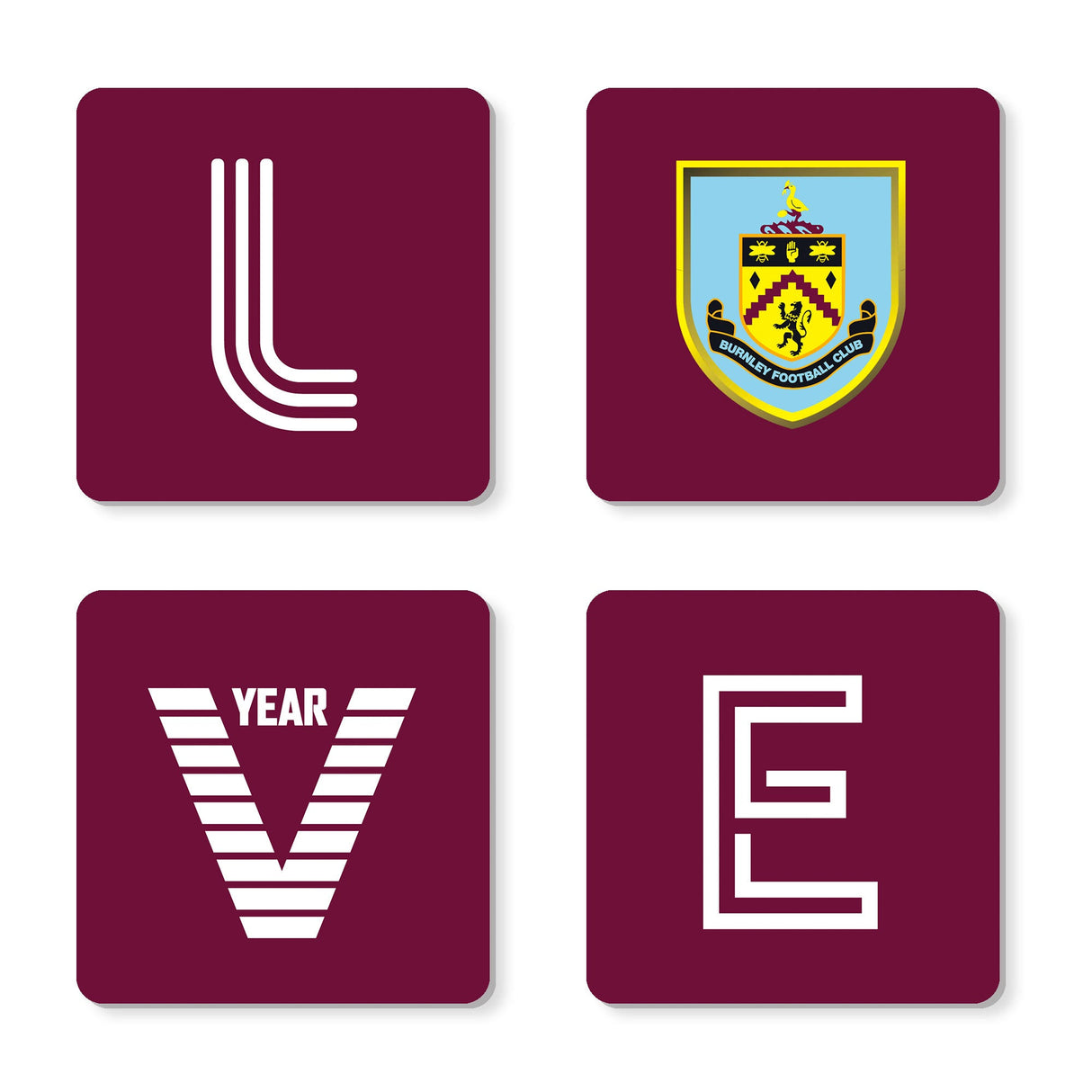 Personalised Burnley FC Love Coaster Set: 1 - Coasters By Burnley