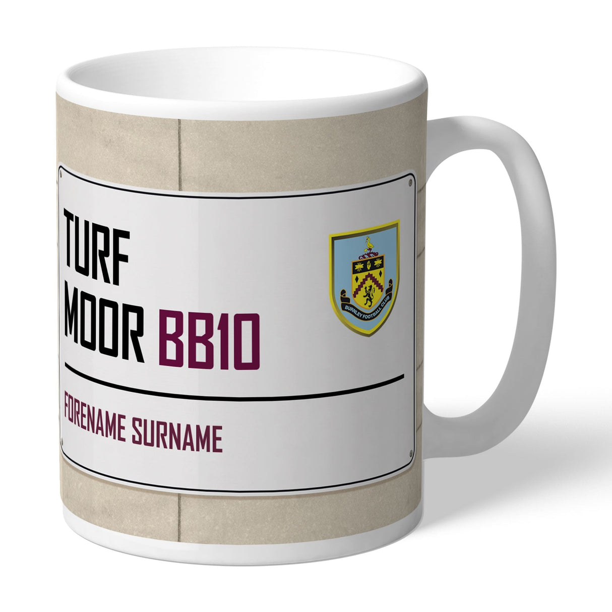 Personalised Burnley FC Stadium Street Sign Mug: 1 - Mugs By Burnley