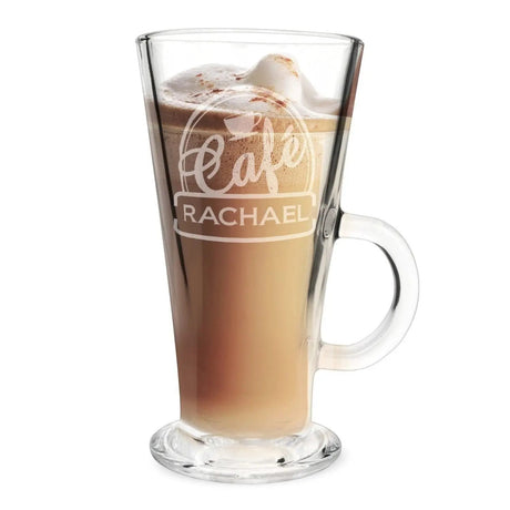 Personalised Café Latte Glass: 2 - Latte Mugs By Gift Moments