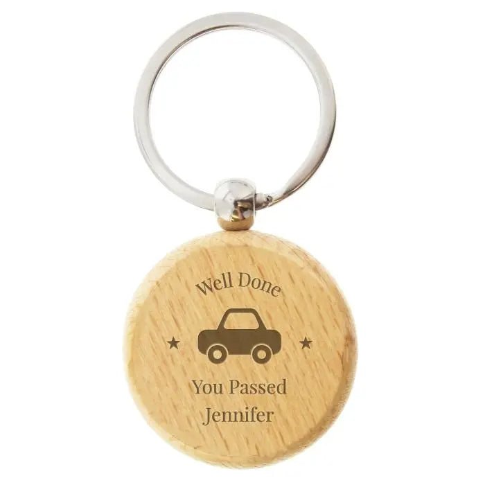 Personalised Car Motif Wooden Keyring: 3 - Keyrings By Gift Moments