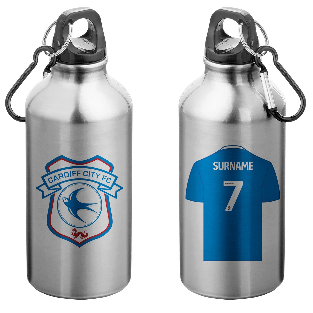 Personalised Cardiff City FC Aluminium Water Bottle: 1 - Water Bottles By Cardiff City