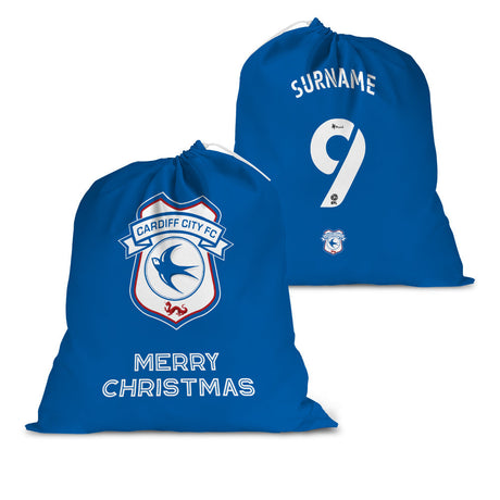 Personalised Cardiff City FC Santa Sack: 1 - Christmas By Cardiff City