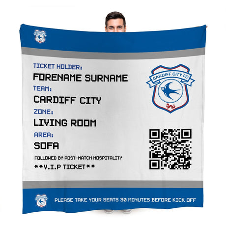 Personalised Cardiff City FC Fleece Blanket: 1 - Blankets By Cardiff City