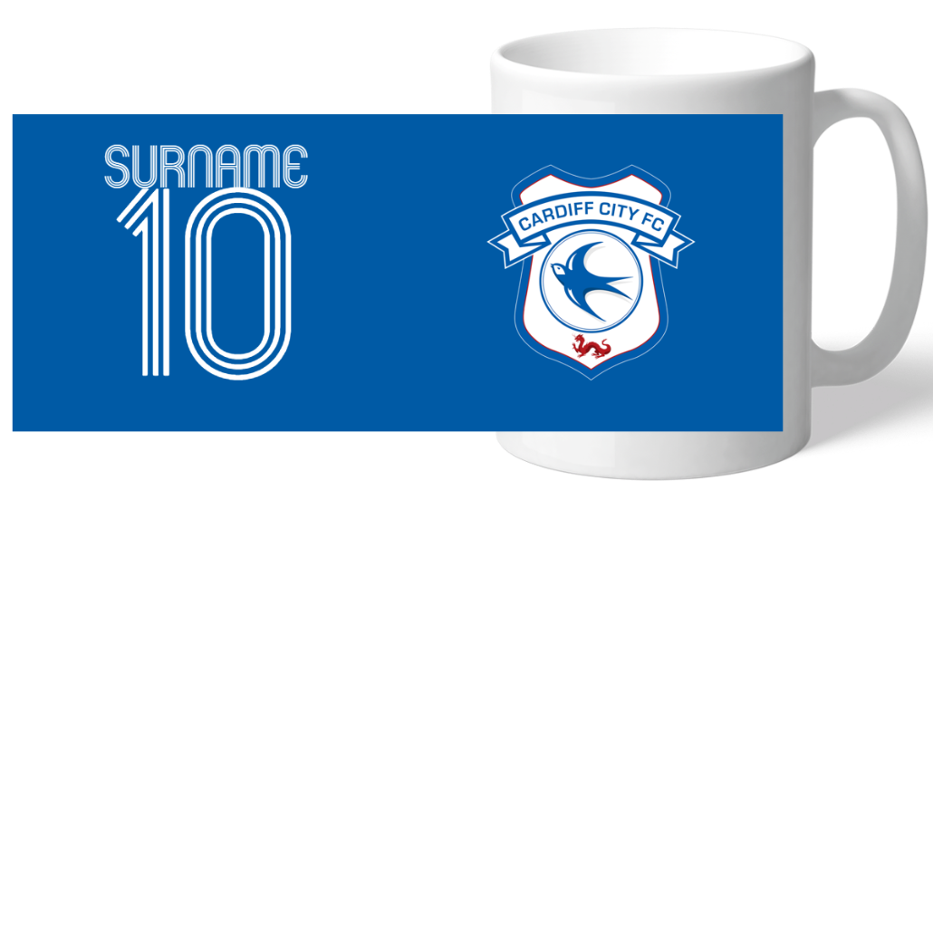 Personalised Cardiff City Retro Shirt Mug: 2 - Mugs By Cardiff City