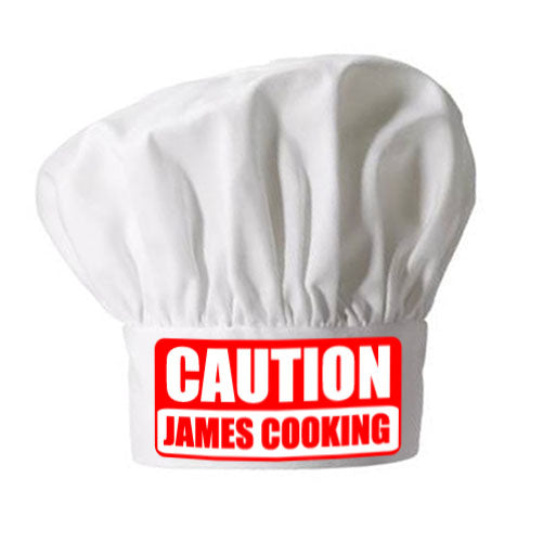 Personalised Caution Chef’s Hat: 1 - Chef Hats By Gift Moments