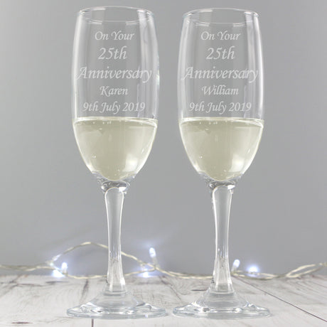 Personalised Celebration Engraved Flute Set: 1 - Champagne Flutes By Gift Moments