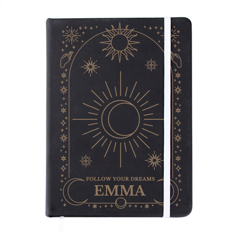 Personalised Celestial Black Hardback Notebook: 6 - Notebooks By Gift Moments