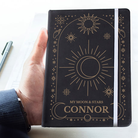 Personalised Celestial Black Hardback Notebook: 3 - Notebooks By Gift Moments